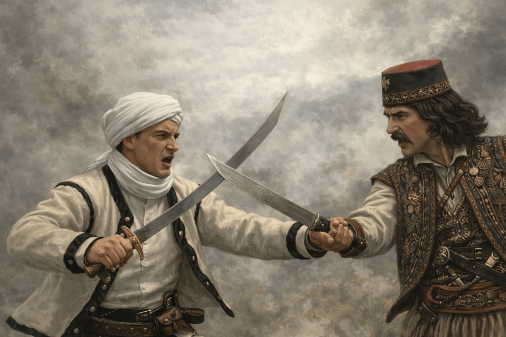 The Bajraktar Hysen Bajri Muriqi (1848-1875) from Koshutan of Rugova who fell heroically at the Battle of Shekullar in&nbsp;1875