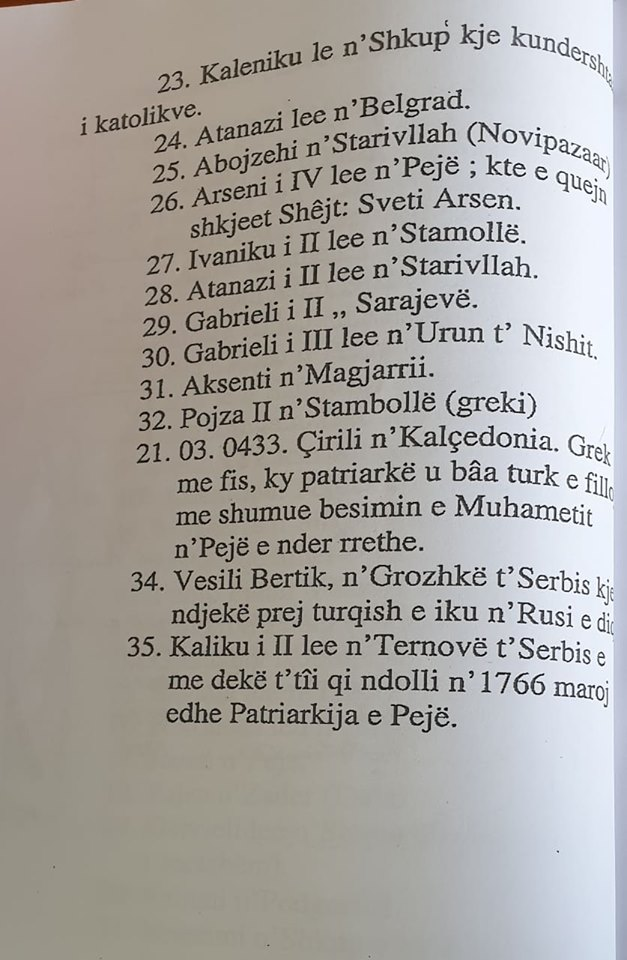 A significant number of Orthodox patriarchs originated from regions with strong or predominant Albanian-speaking populations.