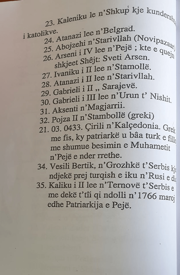 A significant number of Orthodox patriarchs originated from regions with strong or predominant Albanian-speaking populations.