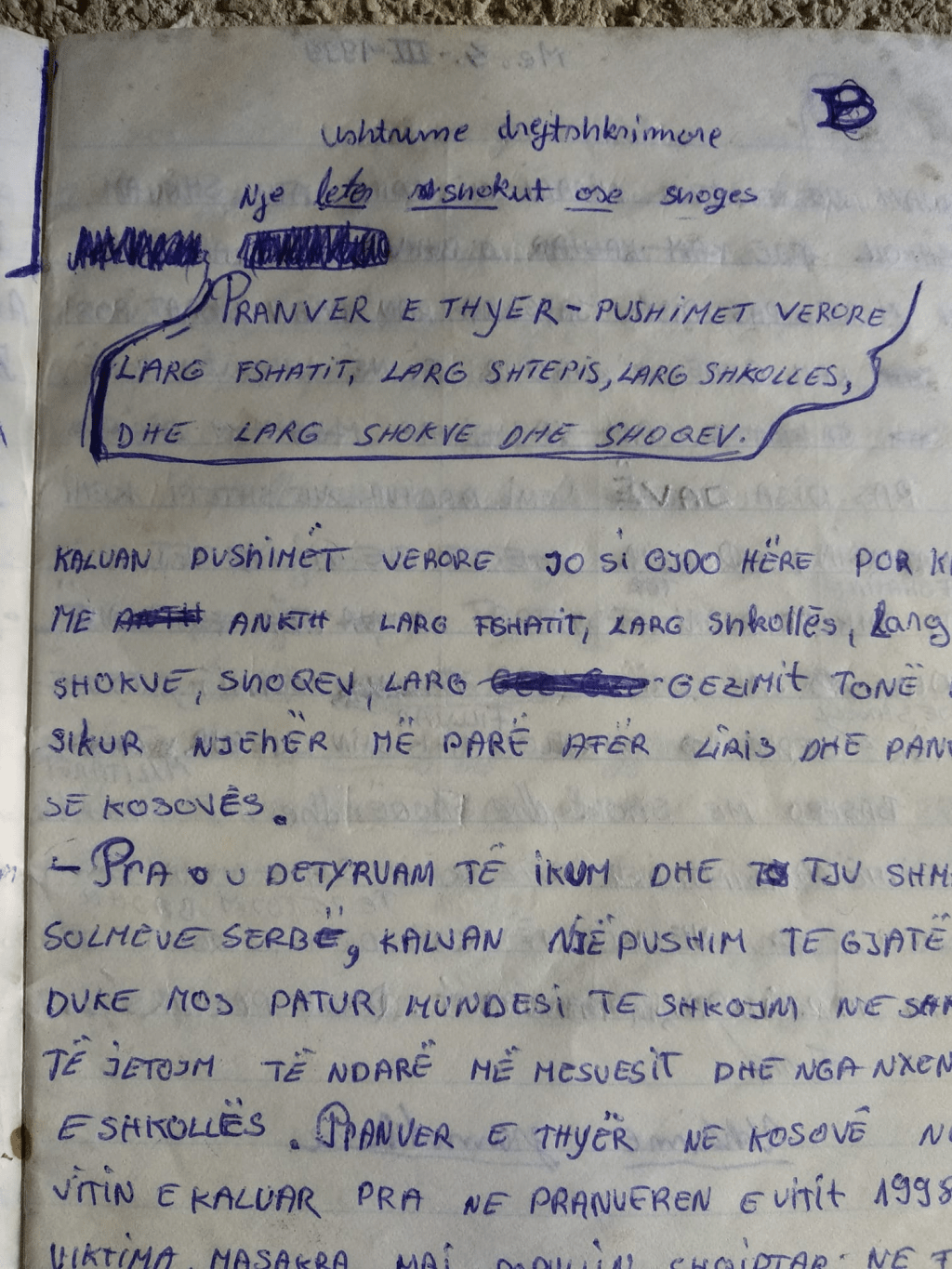 The Serbian massacre of Poklek where 11 Albanian civilians were murdered in April 1999