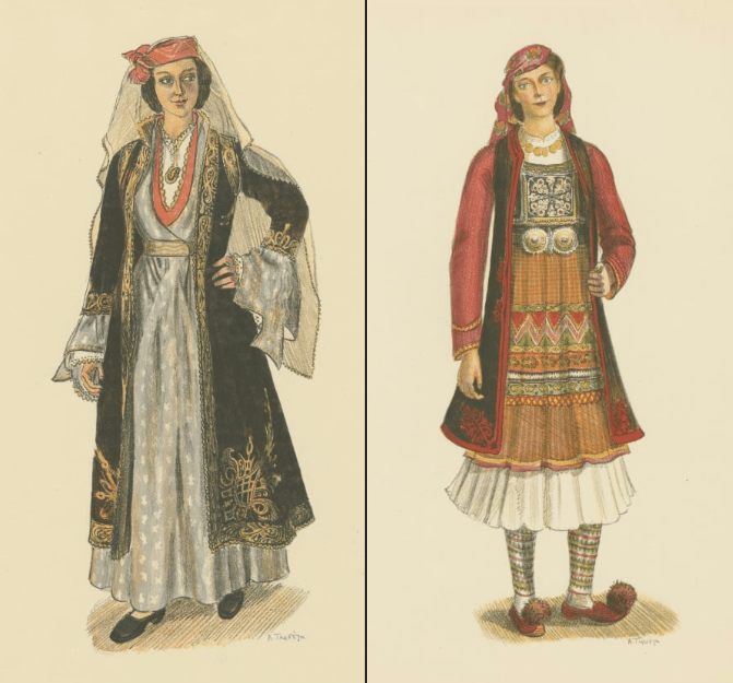 Albanian womens clothing of the Preveza and Suoli region