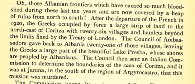The Greek invasion of Korça, Lake Presba and Albania in 1920