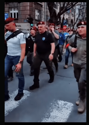 Serbian “war veterans” from the 1990s Serbian aggressions against Albanians, Bosniaks and Croats march on the streets with&nbsp;students