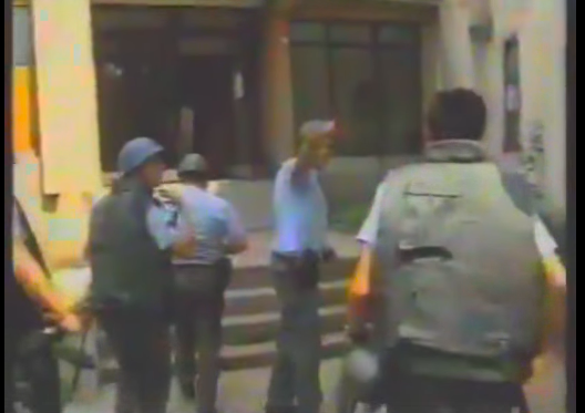 When armed Serbian troops violently shut down the Albanian news channel in Prishtina in 1998