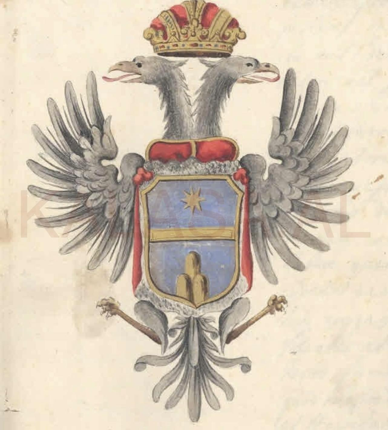 The Coat of Arms of the Albanian Albani family of Arbër origin in 1710