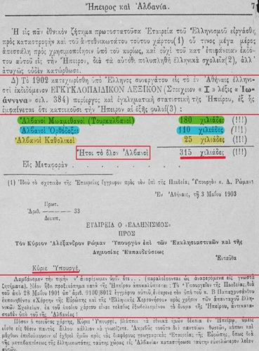 Epirus was called “Albania” by the Greek Ministry of Education 1902