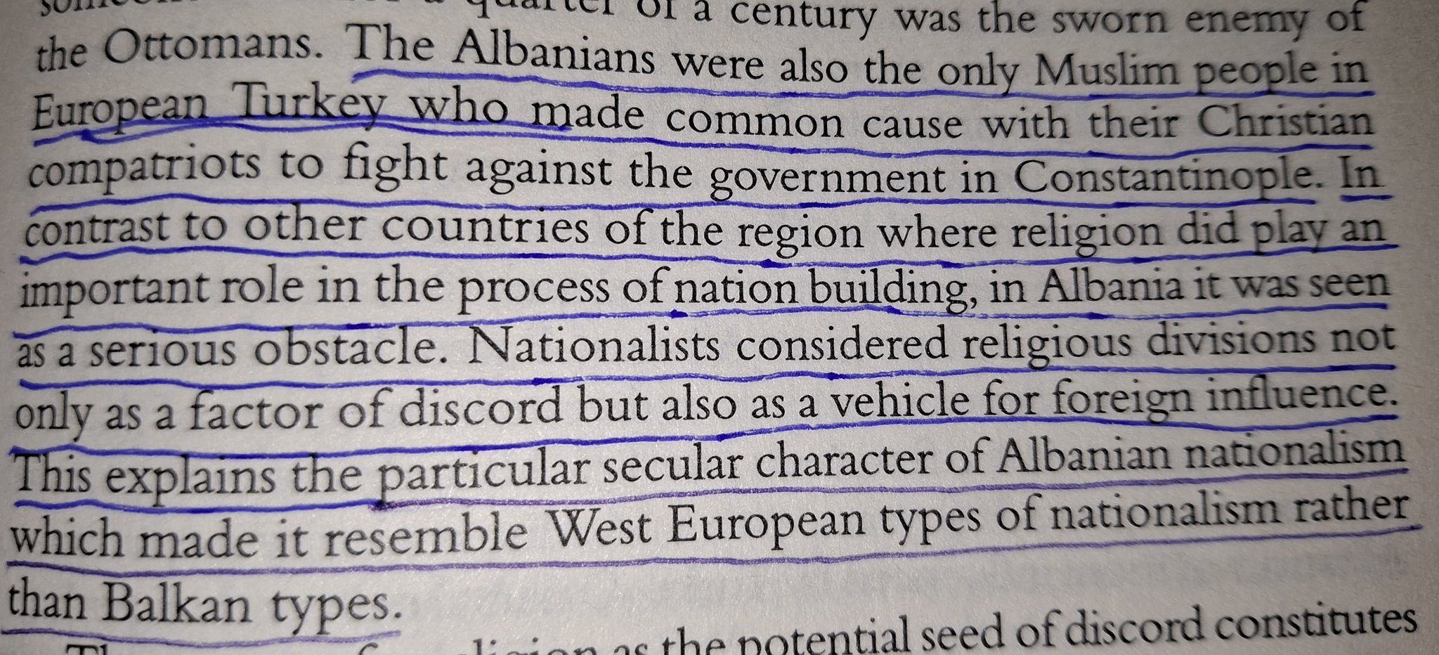 The Secularist Character of Albanian Nationalism is different from other primitive Balkan nationalism