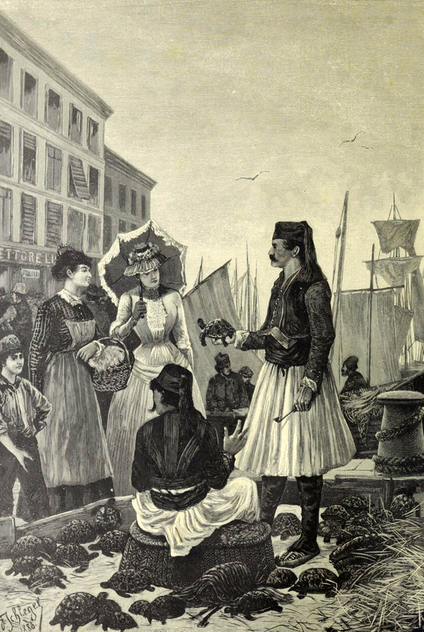 An Albanian selling turtles in Trieste