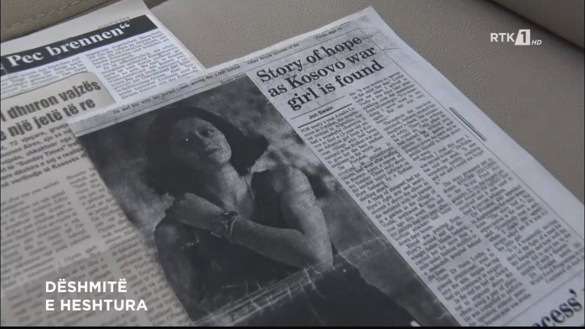 The Albanian teacher Hyrë Jasharaj who lost her hand during the Serbian aggressions in Kosovo in 1999