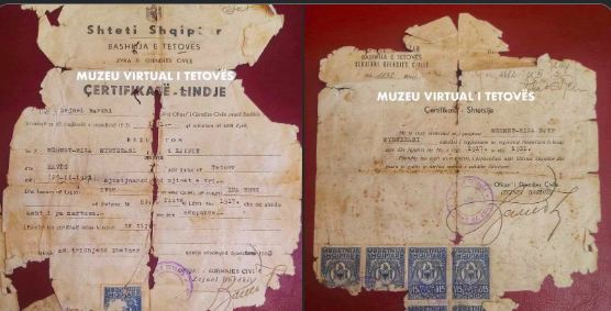 Government State Documents from 1930-1944 from Tetovë, Macedonia written in Albanian