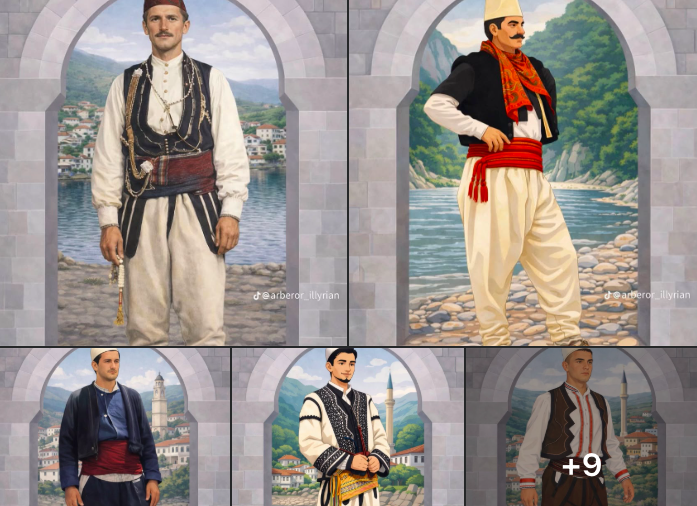 Albanian traditional costumes from Ilirida (Macedonia)