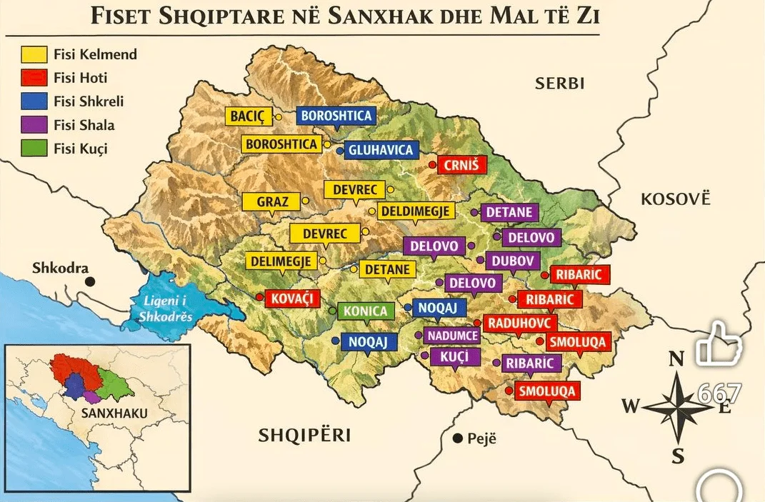 Bosniakization (Slavization) of Albanian tribes in Montenegro and Sandžak (Sanxhak)