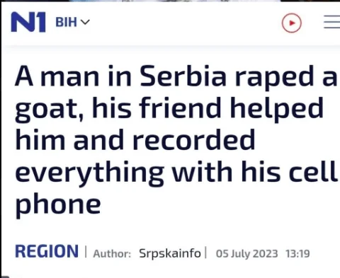 A study of articles on Zoophilia (beastiality) in Serbia