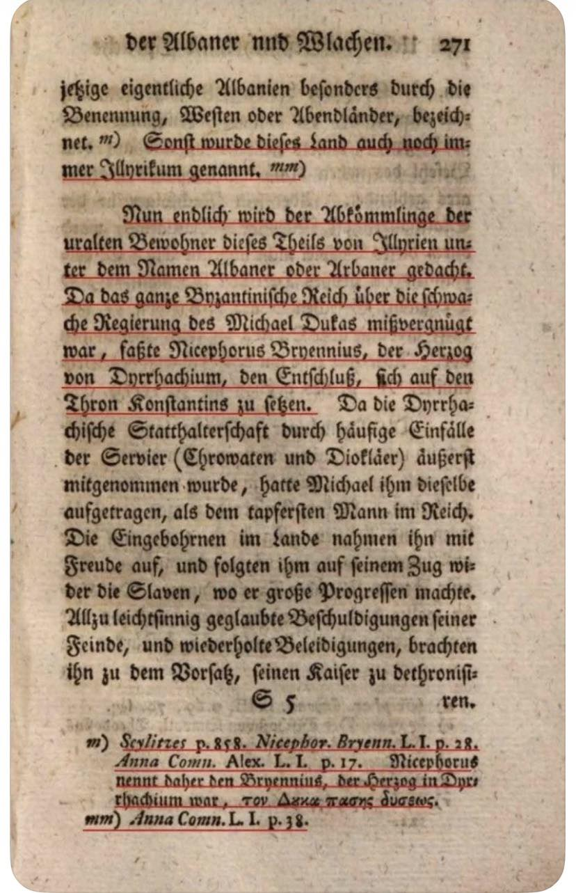 Johann Erich Thunmann in 1774: Albanians and Vlachs descend from the Illyrians and Albania was called “Hesperia”
