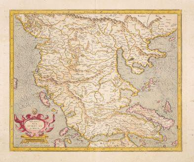 “MACEDONIA, EPIRUS AND ACHAIA” by Cartogapher Gerard Mercator (1512 – 1594)