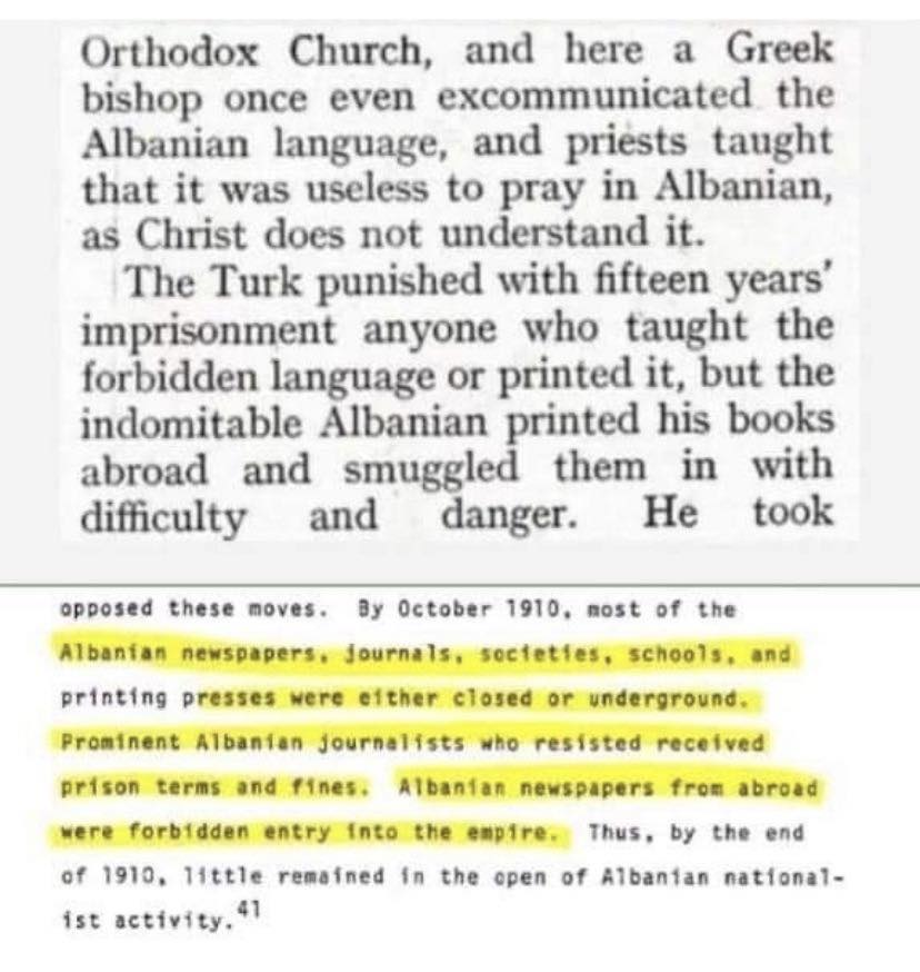 Turko-Greek suppression of the Albanian language