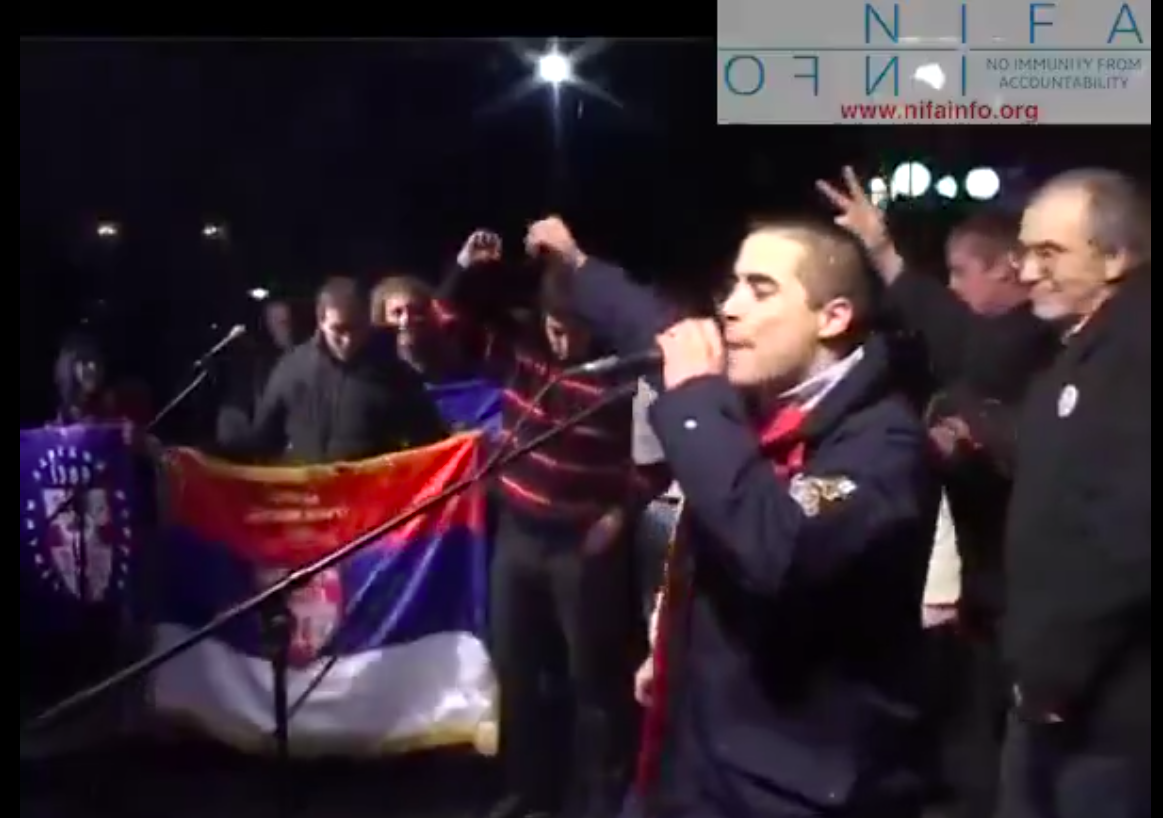 Serbias minister for Information and Telecommunication Boris Bratina burns the EU flag in his youth