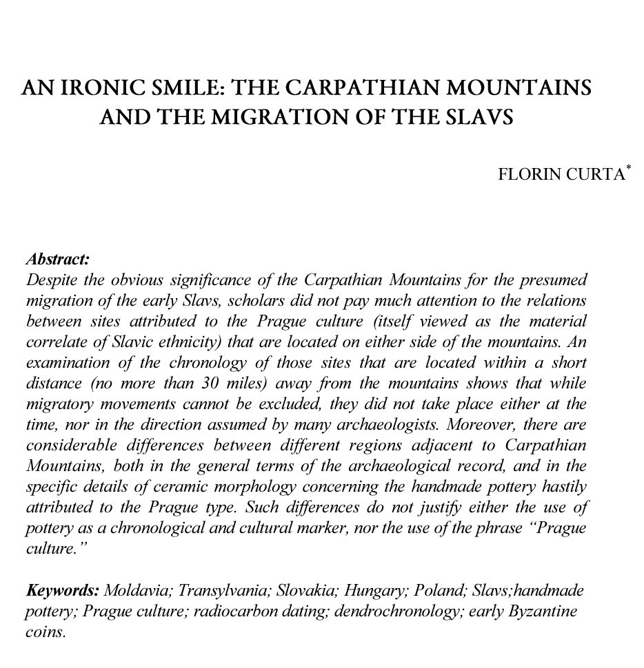 An Ironic Smile: The Carpathian Mountains and the Migration of the Slavs