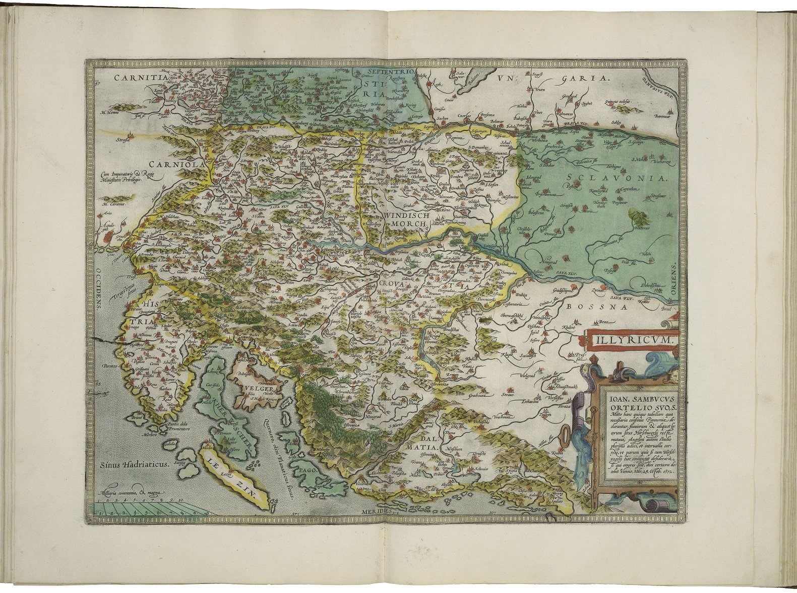 Ancient Illyria or Illyris (Illyricum) published by English geographer Abraham Ortelius in 1608