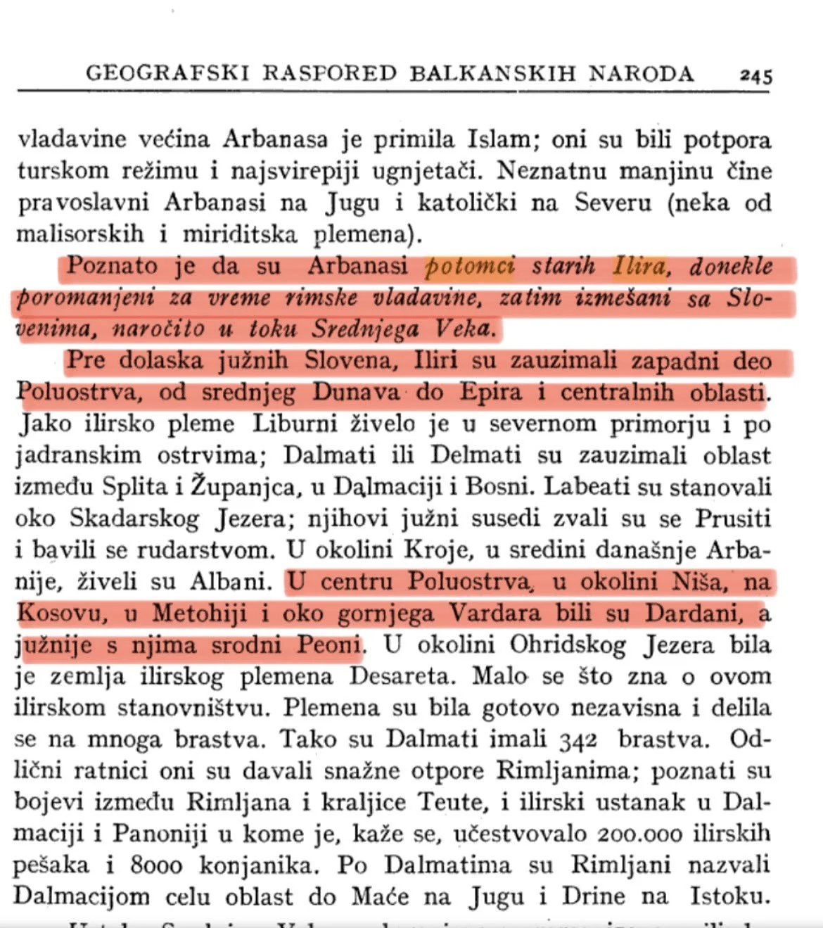 Illyrian-Albanian Continuity in South Slavic Scholarship: A Direct Statement from a Balkan Geographical Text
