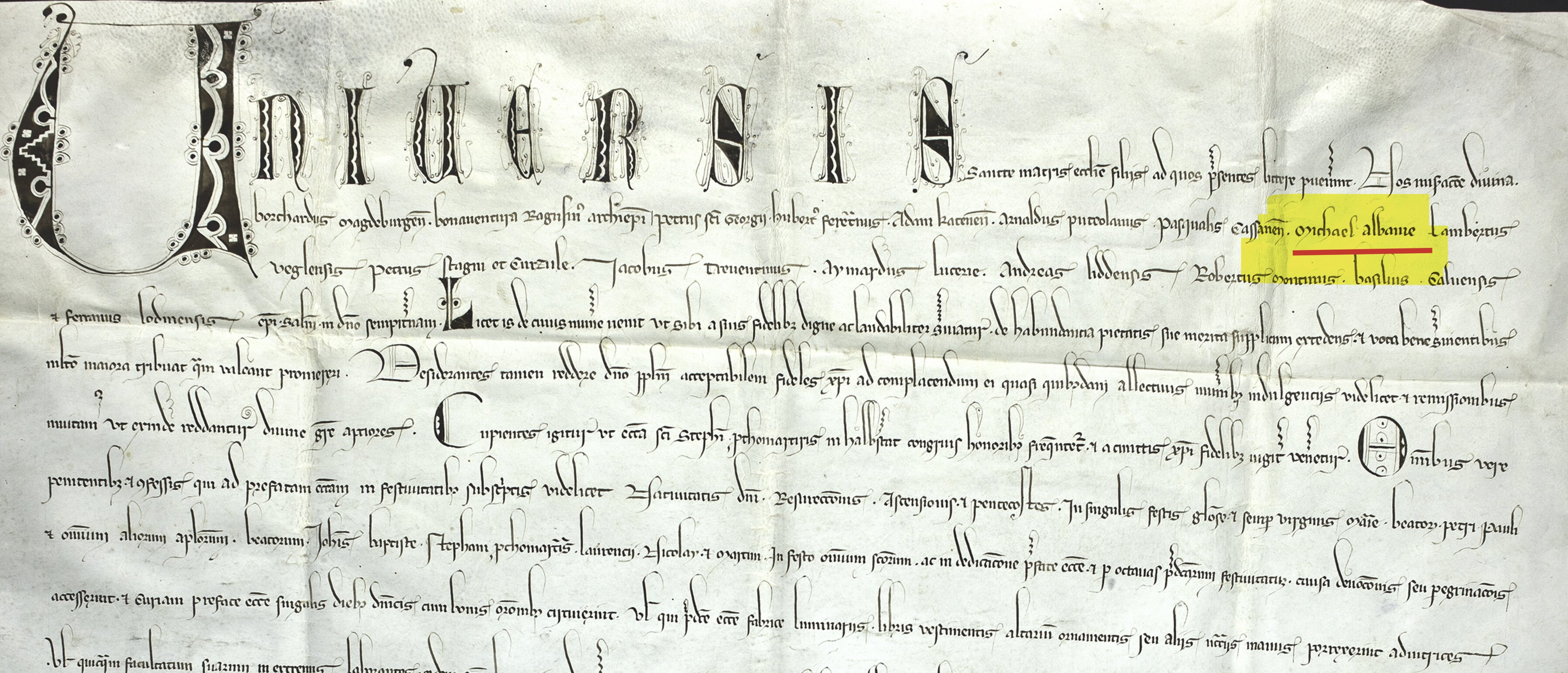 Medieval Document: Michael von Albanese (Michael the Albanian) of Epirus in 1286