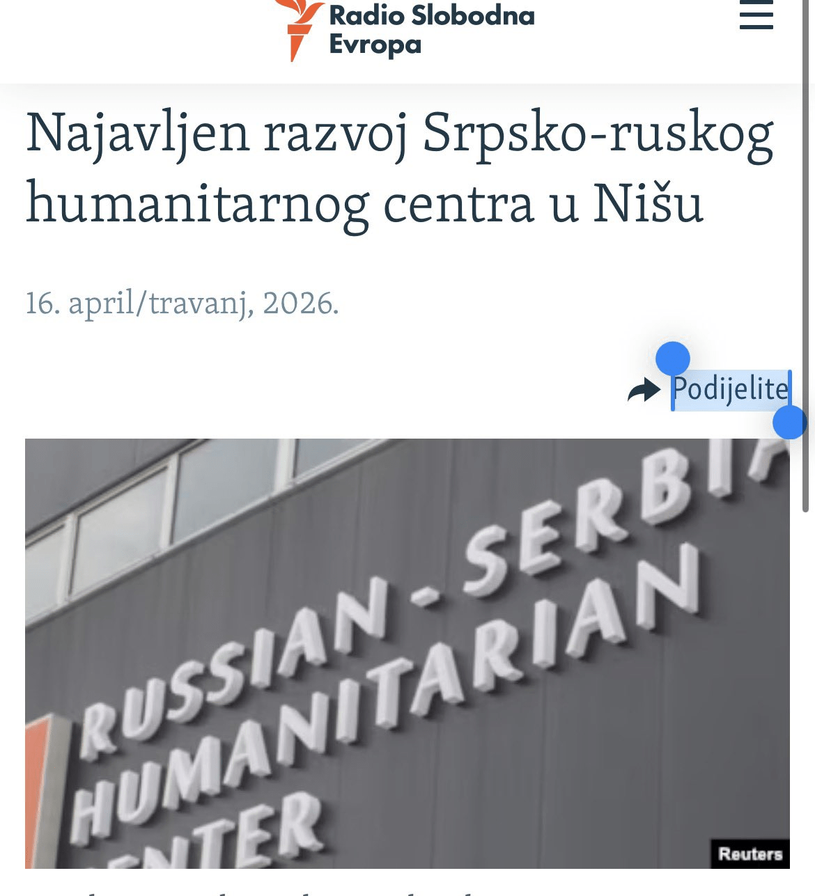 I Warned About Russian Spying Through the So-Called “Humanitarian Center” in Serbia — Moscow Called It “Absurd.” Now the Center Is Expanding Again