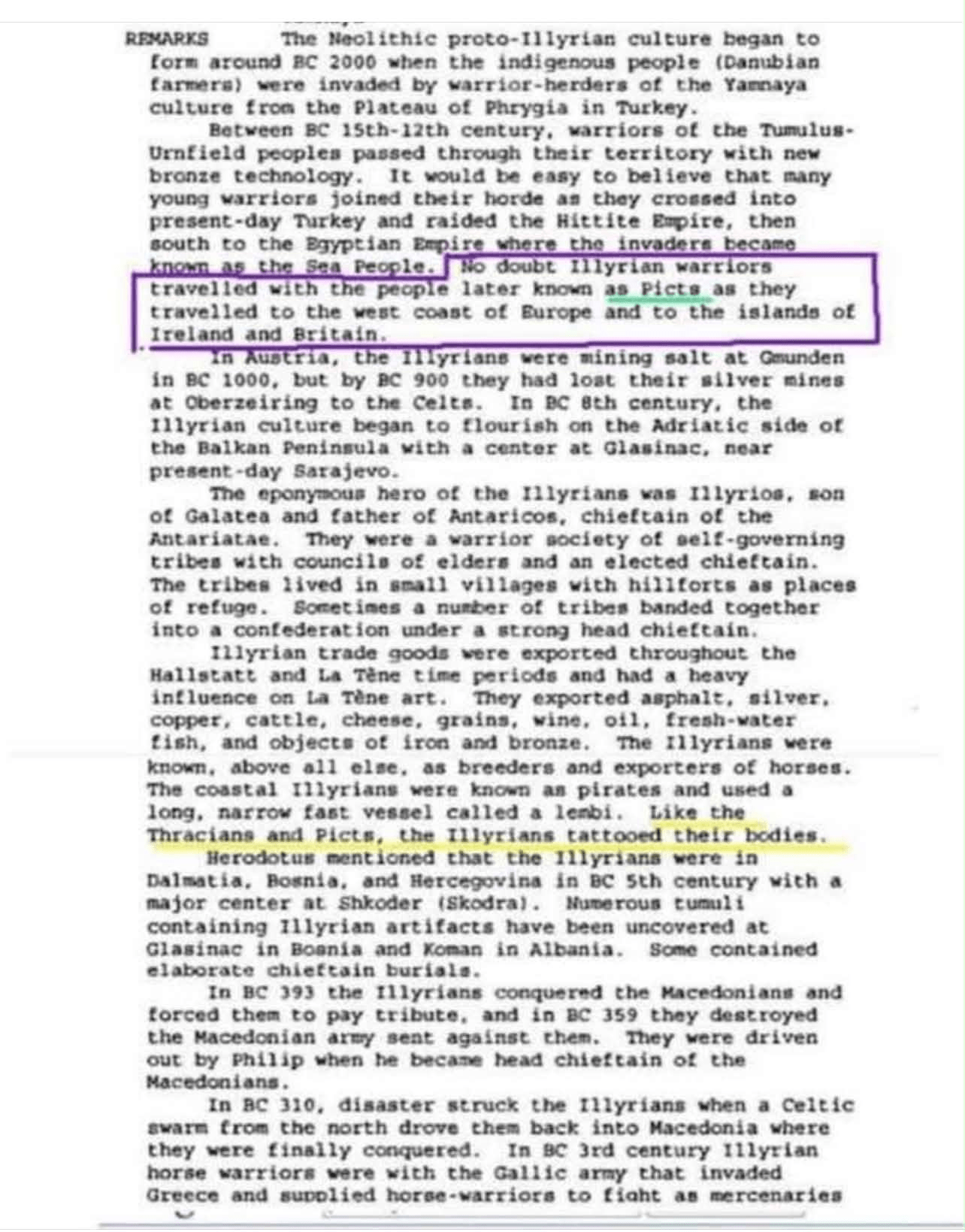 The Neolithic Proto-Illyrian Culture, Illyrian Tattoos and Illyrian Horse Breeding