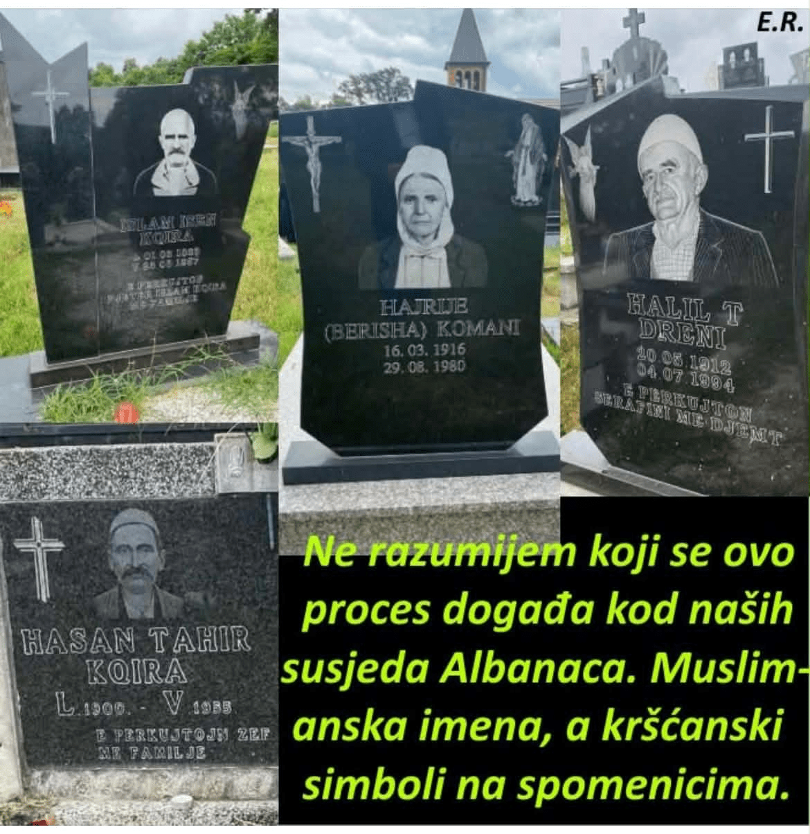 Albanians and Albanianism Highest Virtue; Religious tolerance of Catholic Christians with Muslim Names