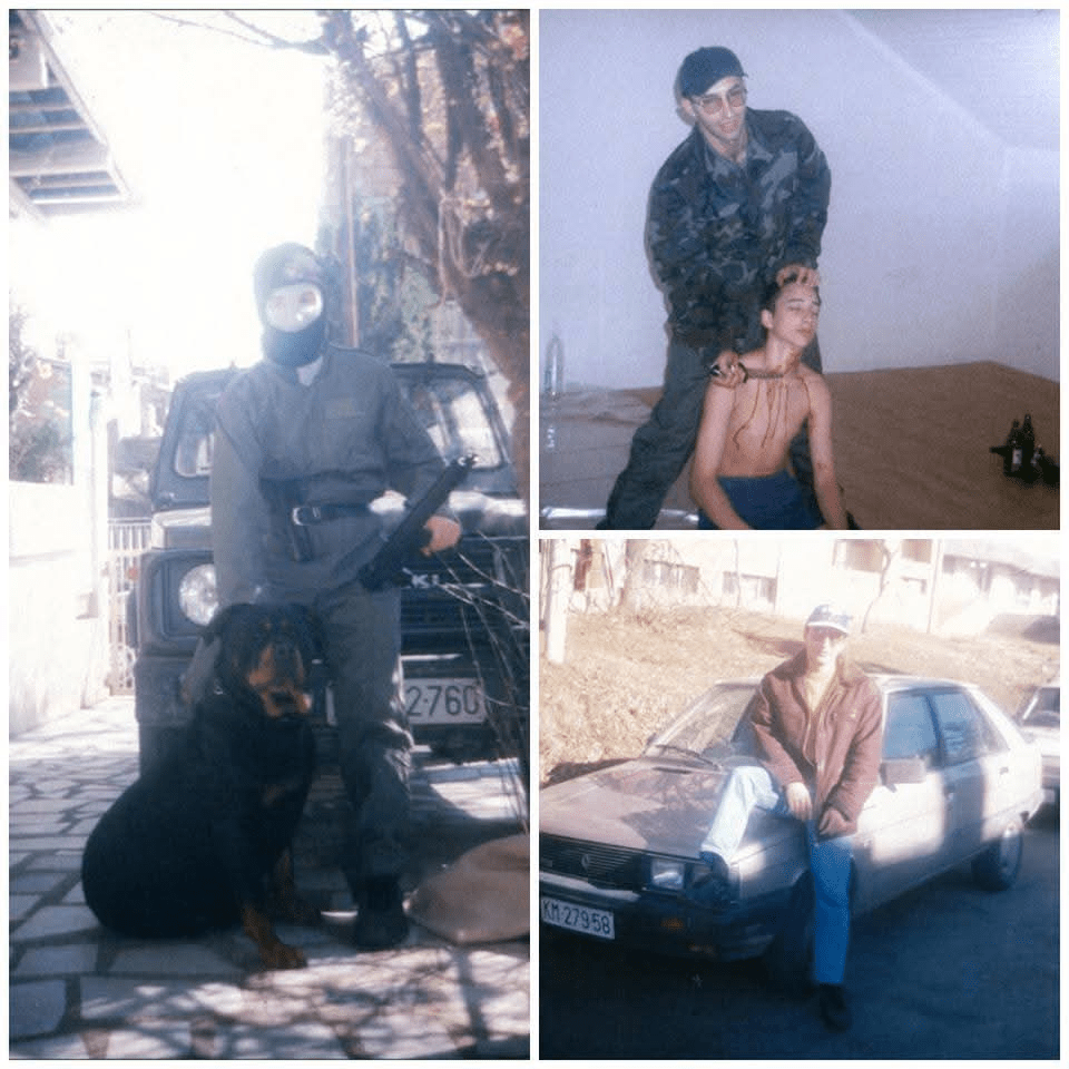 Serbian war criminal Goroljub Paunovic feeding body parts of Albanians to dogs