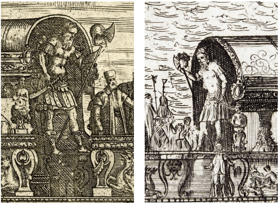 In 1606, Venice launched the opulent Bucentaur, its golden state galley, featuring a towering bow figure called “Il Gigante” (The Giant), inspired by Gjergj Kastrioti Skanderbeg