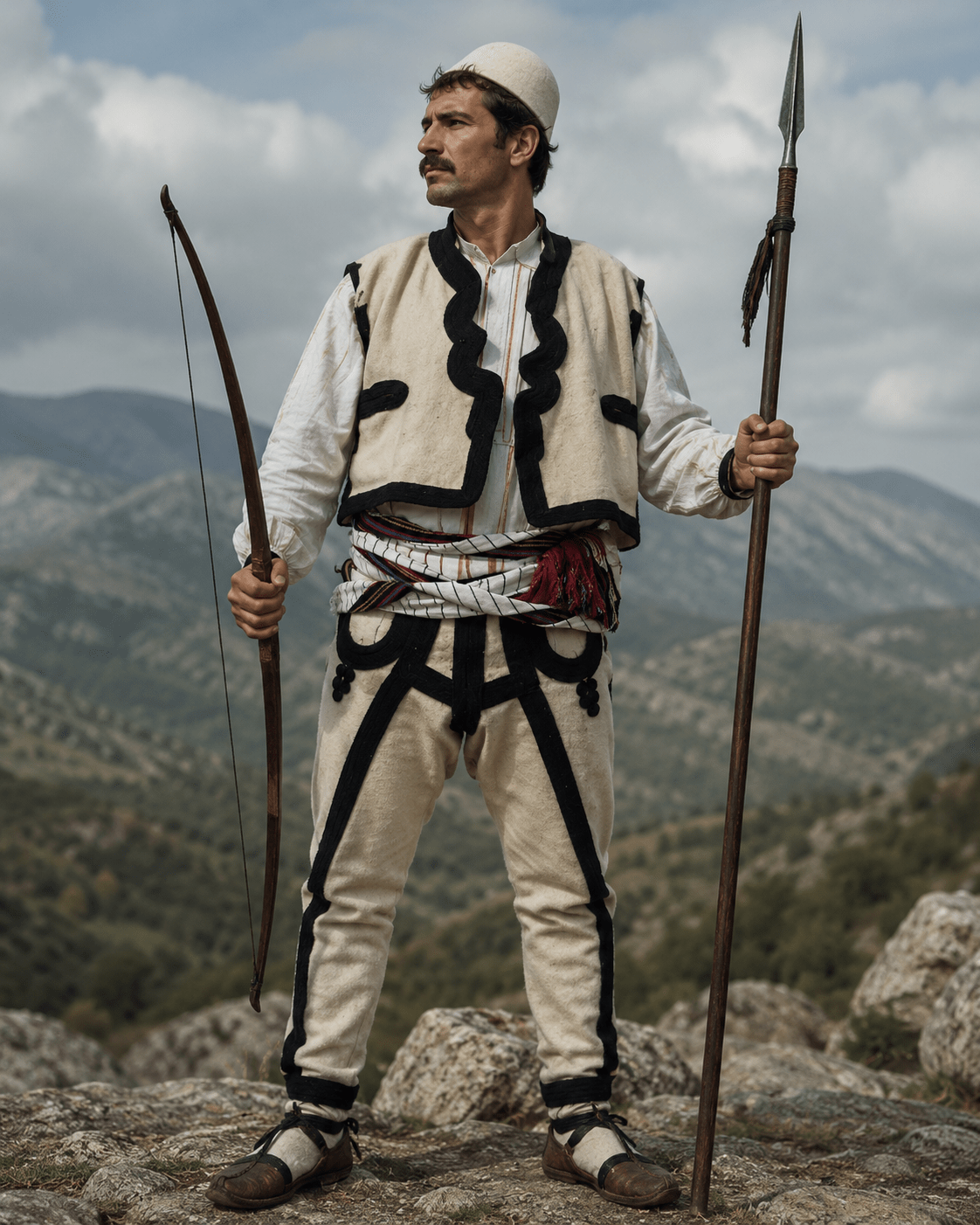 Albanians are described as very belligerent and good archers and throwers of spear