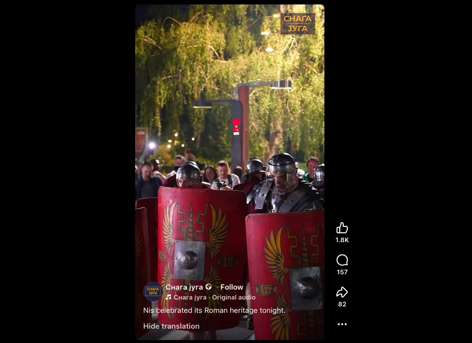 The Irony of the Nish event: Slavic Serbs Marching as Roman Legionaries in Ancient Dardania