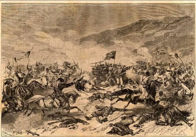 The Serbian Defeat at Kalipolje against Albanian forces of Novi Pazar and Sjenica in 1876