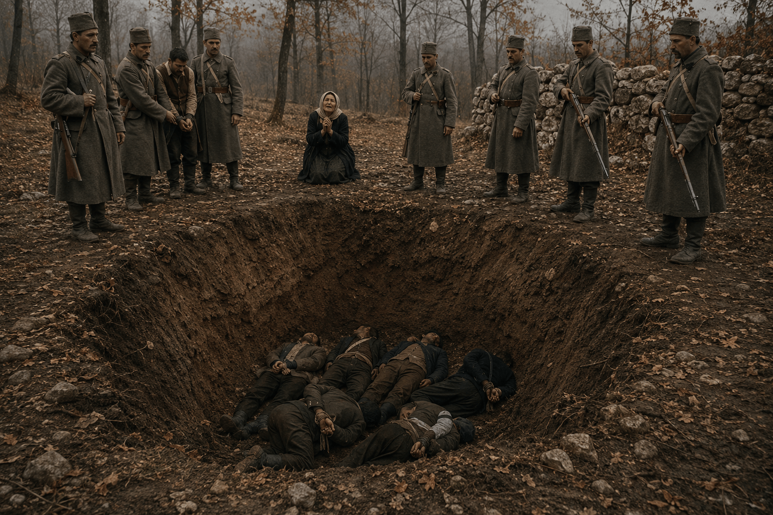 Serbian Barbarism: When Serbian barbarian soldiers killed all 5 sons of a mother in 1912