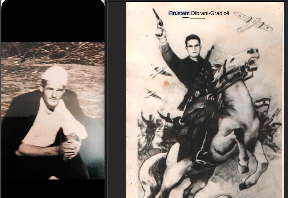 Historia e Rrustem Dibrani Gradica (Rrustë Gradica) i cili u mbrojt heroikisht kundër bandave serbe të Cerkvena Vodica (Carravadicë) në vitin 1960.