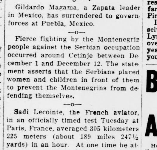 When Serbian troos placed women and children in front of them to prevent the Montenegrins from defending themselves in 1919