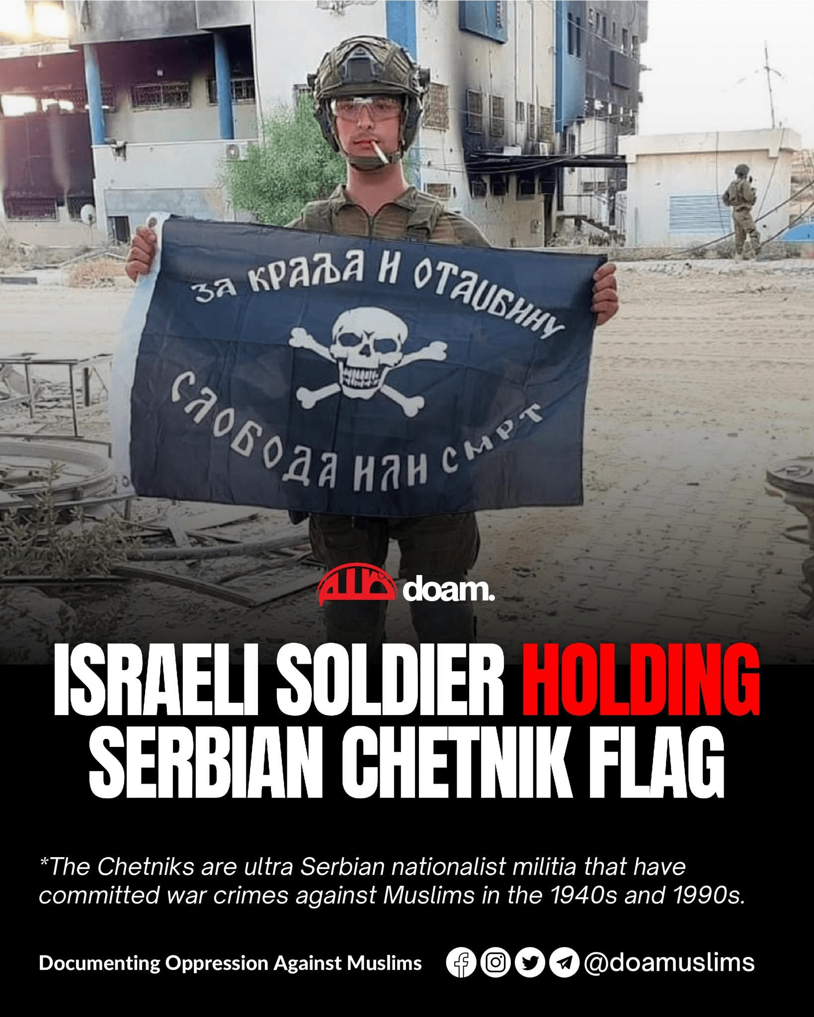 Serbian Chetnik joins the Israeli army to participate in the genocide of Palestinians in Gaza