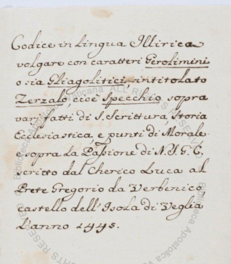 Extraordinary Discovery in the Vatican Library: How Medieval Testimonies Preserve the Name and Traces of the Illyrians