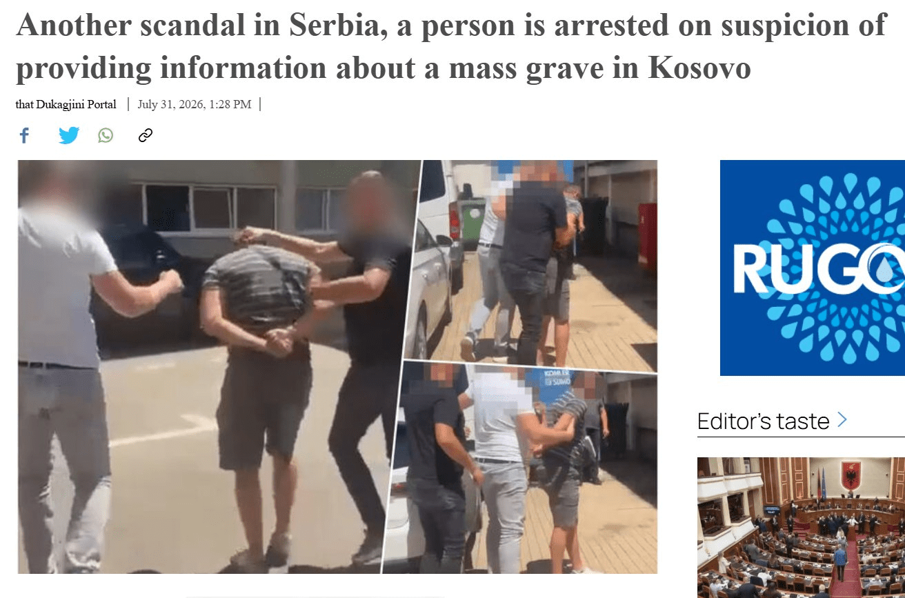 Why Does Serbia's Government Arrest Serbs Who Provides Information About Serbian Massacres Of Albanians In 1998-1999?