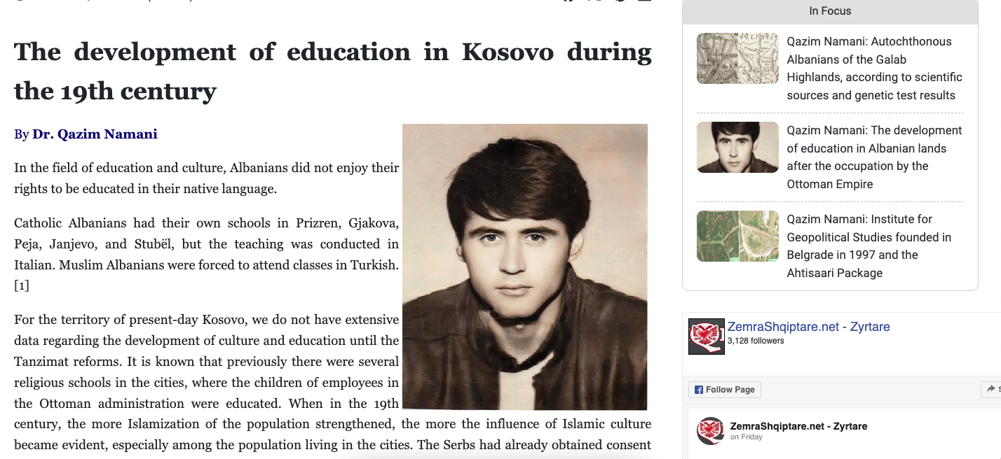 The development of education in Kosovo during the 19th century