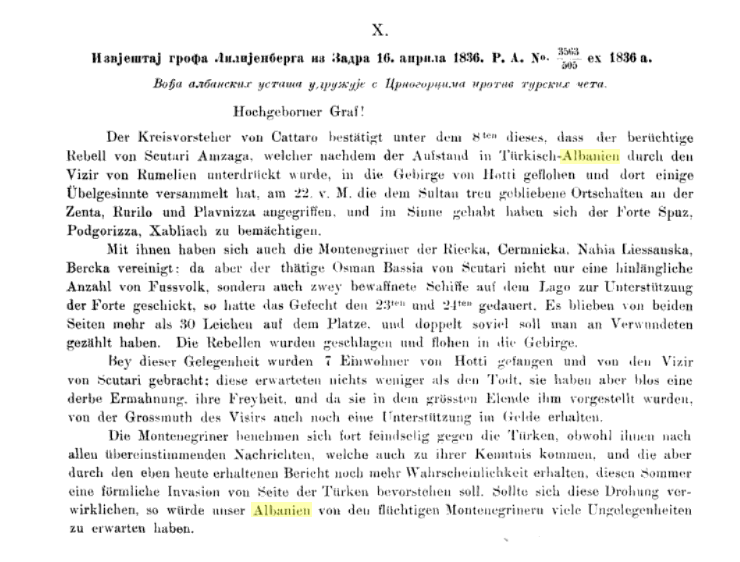 The Albanian leader Amzaga of Hoti who revolted against the Turks in 1836