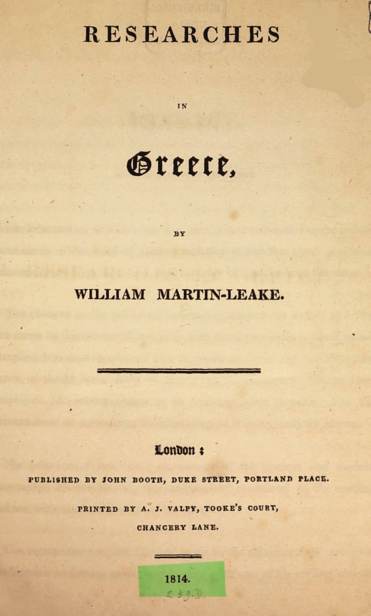 William Martin Leake: Suliots were not Greeks but Albanian Christians