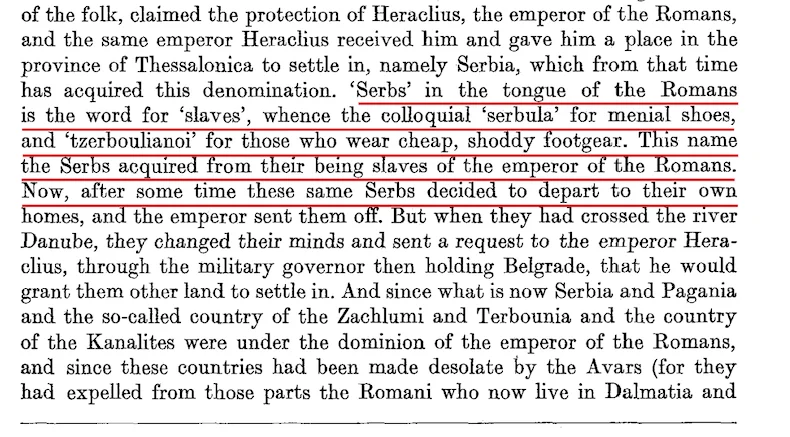 What did Constantine VII write about the Serbs in the 10th century?