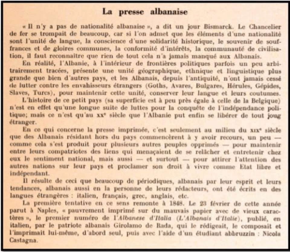 A Rare French Study of the Albanian Press, 1848–1939